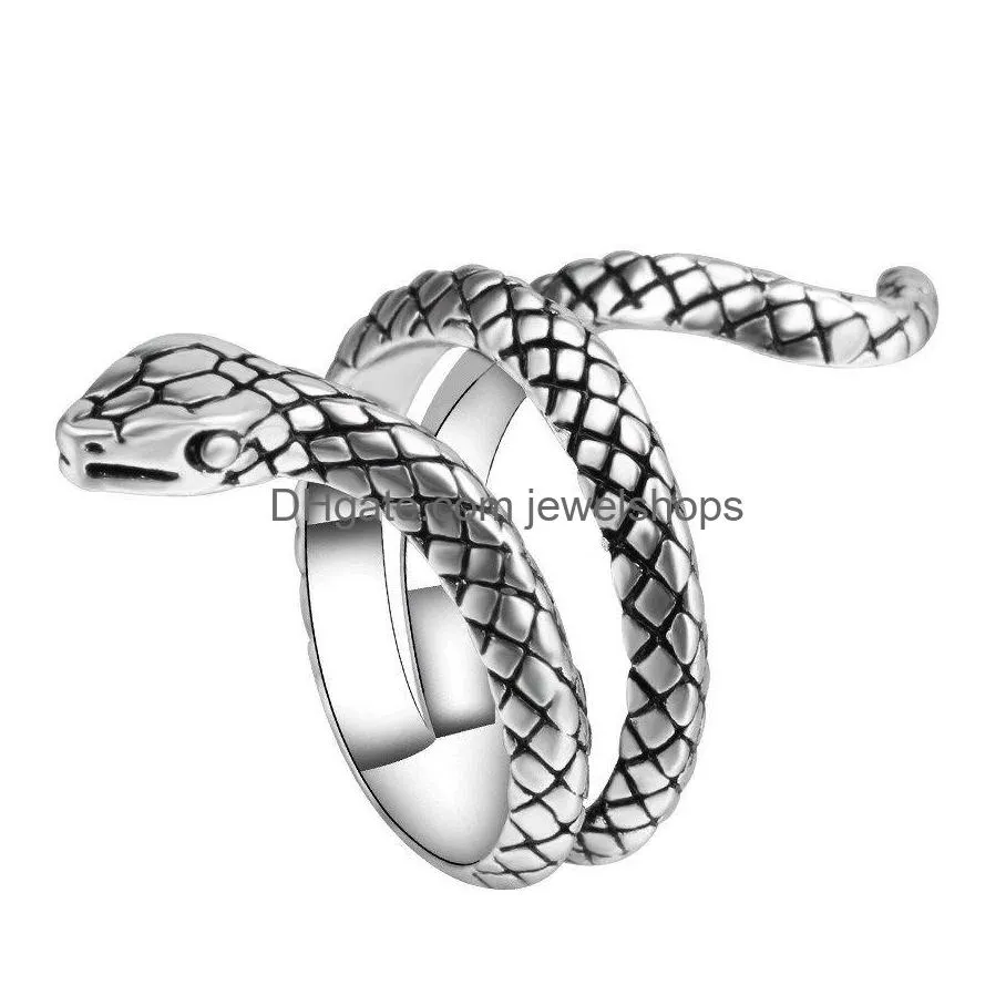 bhemia gothic personality punk ring jewelry nightclub cool snake index finger hiphop men`s fashion accessories gift