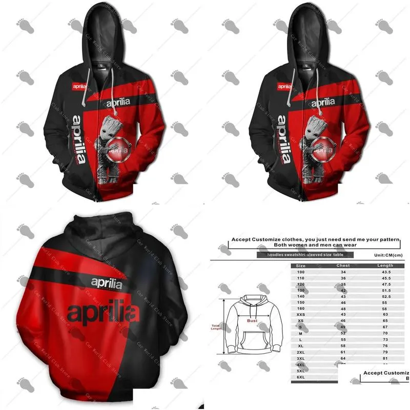 Men`s Hoodies & Sweatshirts Aprilia Motorcycle Logo Jacket Sportswear 3D Pattern Sweatshirt Hip Hop Cool Hoodie High Quality Harajuku