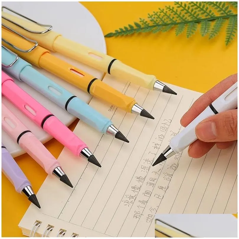 Other Festive Party Supplies Technology Unlimited Writing Pencil No Ink Novelty Eternal Pen Art Sketch Painting Tools Kid Gift Scho Dhwnz
