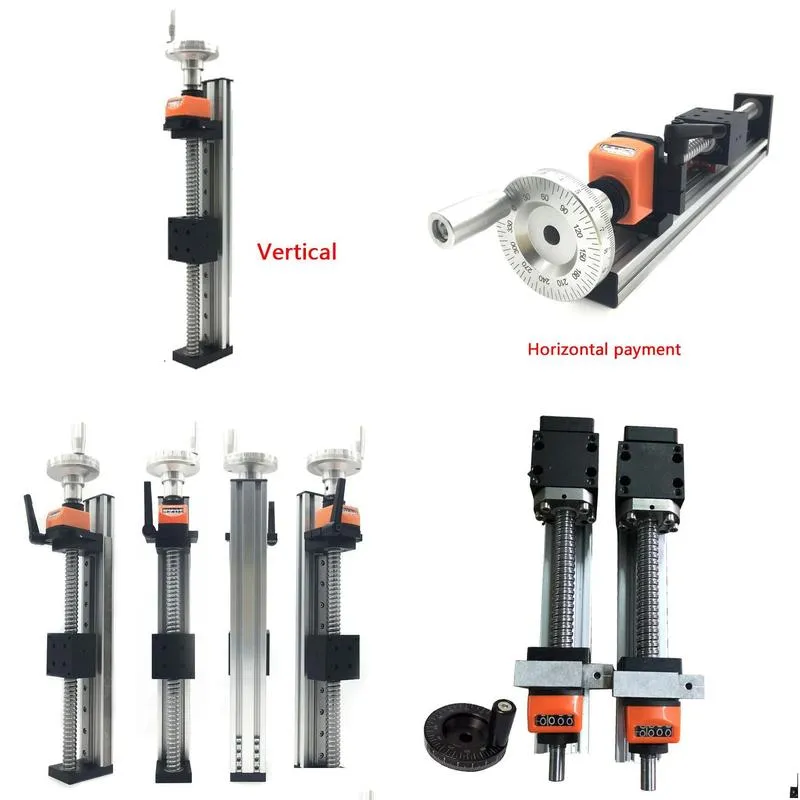 Accessories Miniature CNC Manual Ball Screw Sliding Table 100500mm Effective Travel Linear Guide Table Module SFU1605 with Counter