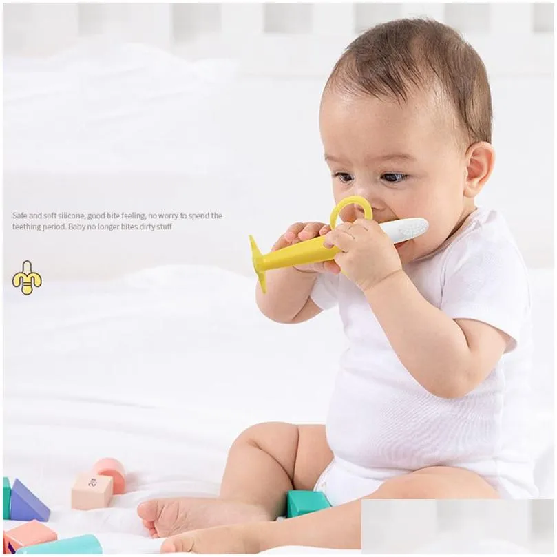Soothers Teethers Old Cobbler C005 Advanced Customization Sile Molar Rod Corn Banana Gum Baby Bite Joy Toys Safety Material Drop De Dh9Jb