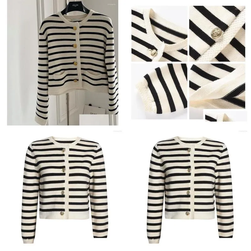 Women`s Sweaters Casual O-neck Long Sleeve Striped Cardigan Femme 2023 Autumn Winter Korean Fashion Knitted Sweater Women Tops Clothes