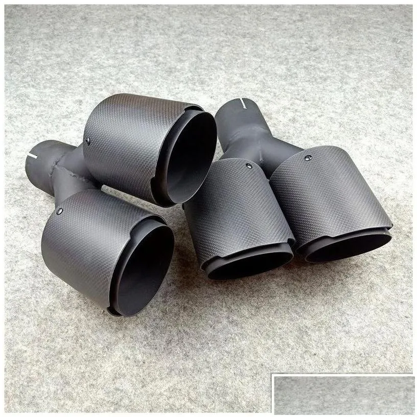 Muffler Two Pcs Akrapovic Dual Exhaust Tips Carbon Fiber Add Black Stainless Steel Exhausts End Pipes Drop Delivery Mobiles Motorcyc
