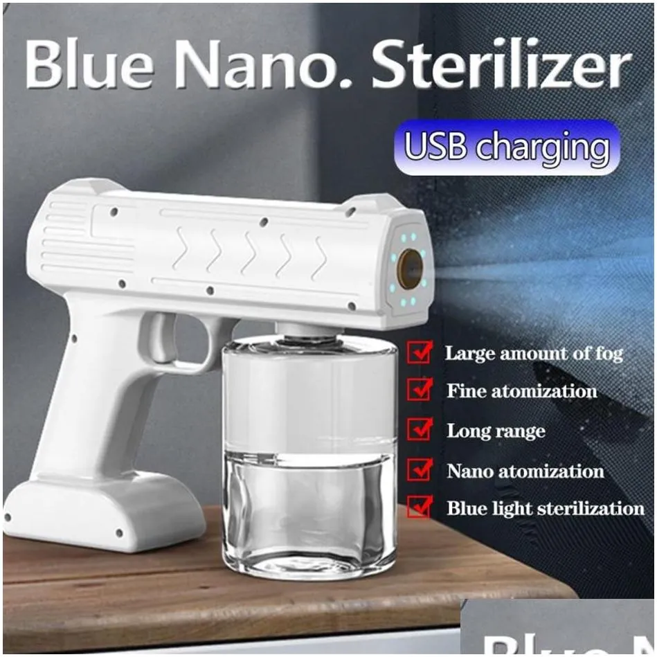 Party Favor Garden Accessories 500Ml Blue Light Wireless Nano Steam Atomizer Fogger Disinfection Water Sprayer Hine Spray Guns295A D Otjoh