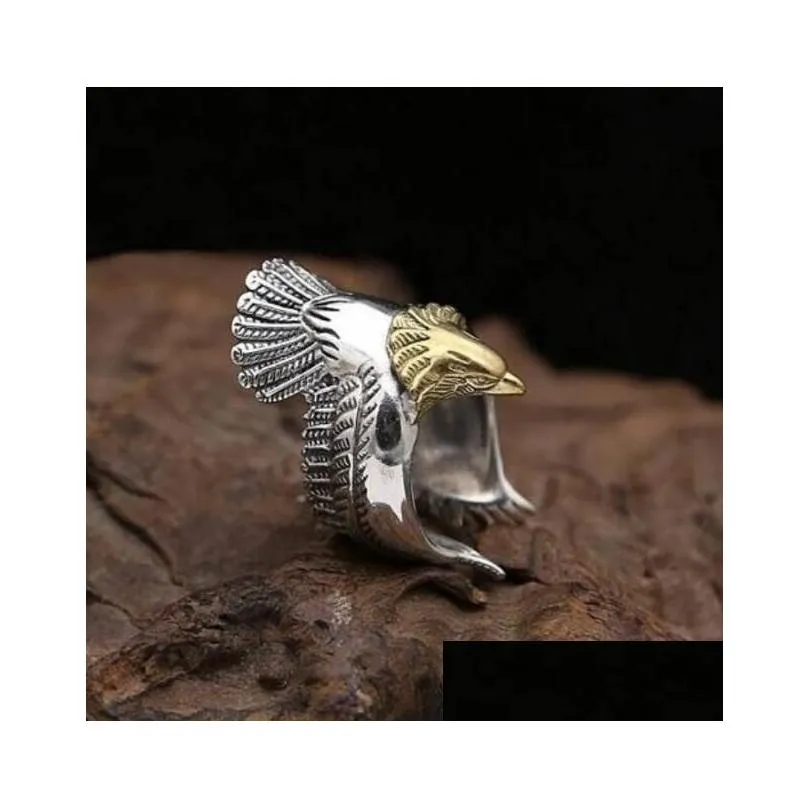 Stainless steel eagle ring sales