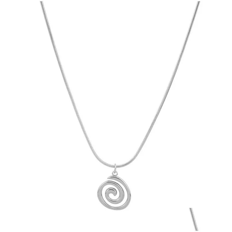 snake chain vortex spiral pendant necklace waterproof tarnish free 18k gold plated jewelry 316l stainless steel accessories