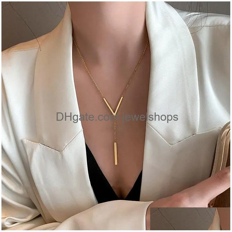 designer long sexy clavicle necklace ladies and girls gold chain necklace party jewelry