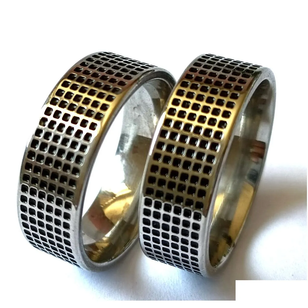 36pcs men`s punk bands ring male female 8mm comfort-fit stainless steel rings black oil filled man jewelry wholesale lots