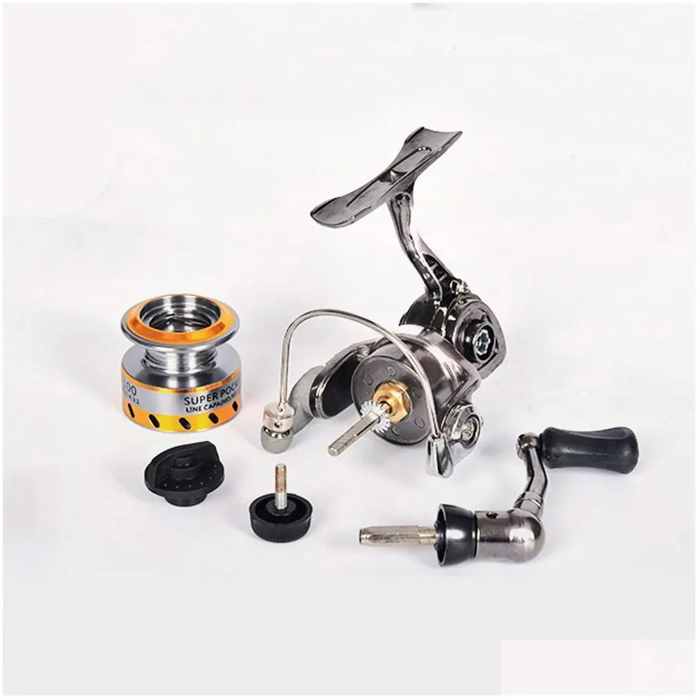 Spinning Reels Power Fl Metal Mini Winter Ice Fishing Reel Small Carp Raft Wheel For Fish Accessories Saltwater Gear264P Drop Delive Dh3Rs