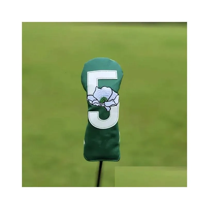 Heads Club Heads Embroidery Number Golf Club #1 #3 #5 Wood Head covers Driver Fairway Woods Cover PU Leather Head Covers Golf Putter