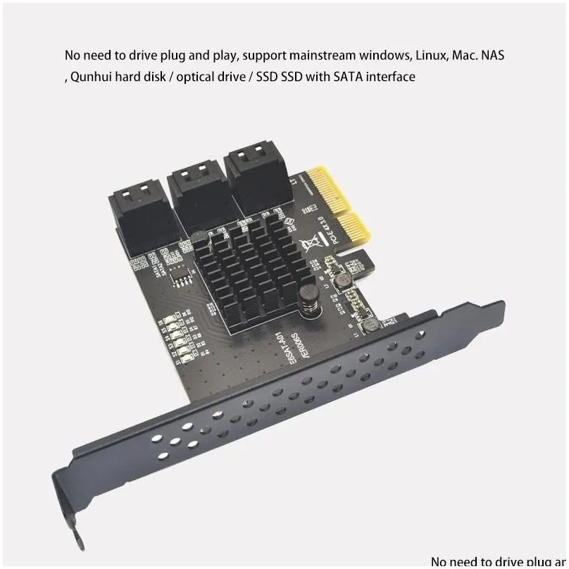 Connectors cables PCI E Adapter 6 Ports SATA 3.0 to Express X4 Expansion Card PCIe PCIE Controller