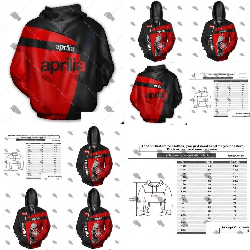 Men`s Hoodies & Sweatshirts Aprilia Motorcycle Logo Jacket Sportswear 3D Pattern Sweatshirt Hip Hop Cool Hoodie High Quality Harajuku