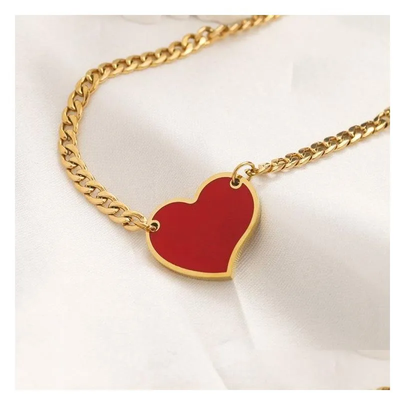 fashion jewelry love necklace designer necklaces womens gold chain heart tennis clovers pendant men crystal cuban link chains hip hop women pearl schmuck