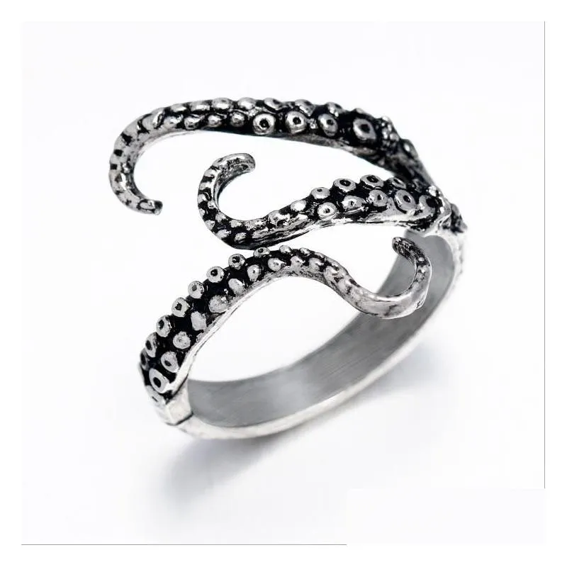 punk personality titanium steel ring octopus opening gentle fashion jewellery