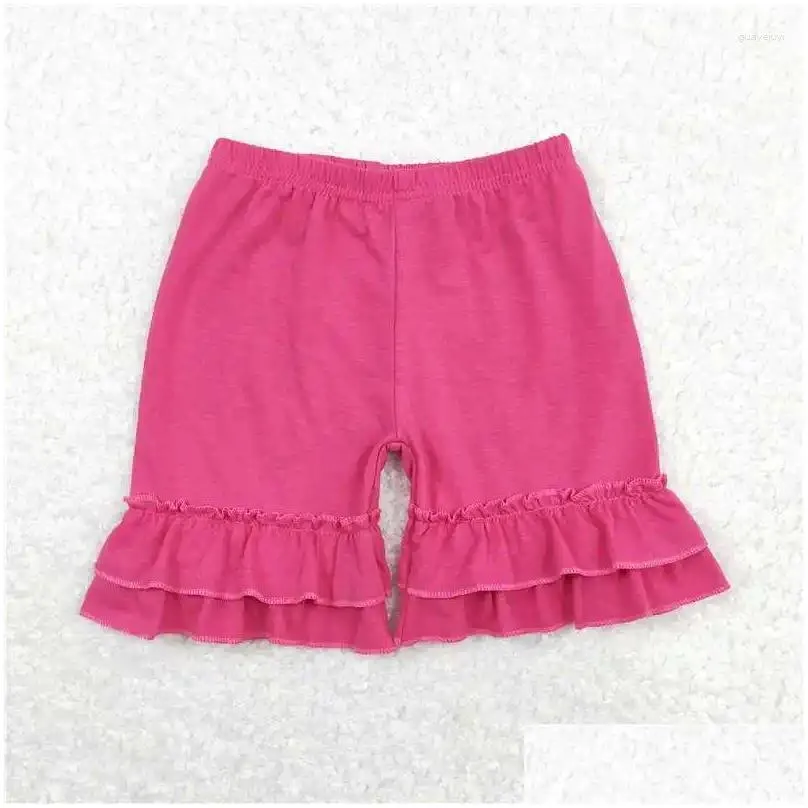 Shorts Wholesale Western Boutique Clothing Kids For Baby Girls Clothes Rose Button-up Lace