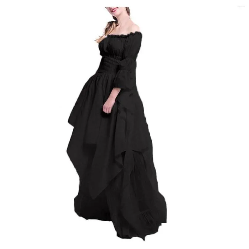 Casual Dresses Vintage Victorian Medieval Dress Women Renaissance Gothic Cosplay Halloween Costume Prom Princess Gown Party Drop Del Dhiwn