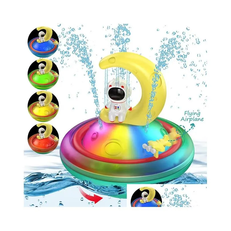 Bath Toys Baby Bath Toys Spray Water Rotation Light up Automatic Induction Sprinkler Shower with LED Bathtub Pool Toys Gift for Toddlers