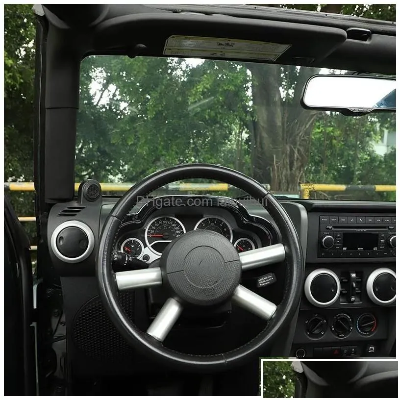 Other Interior Accessories Car Abs Central Control Dash Board Decoration Er Chrome For Jeep Wrangler Jk 2007-2010 Drop Delivery Mobi