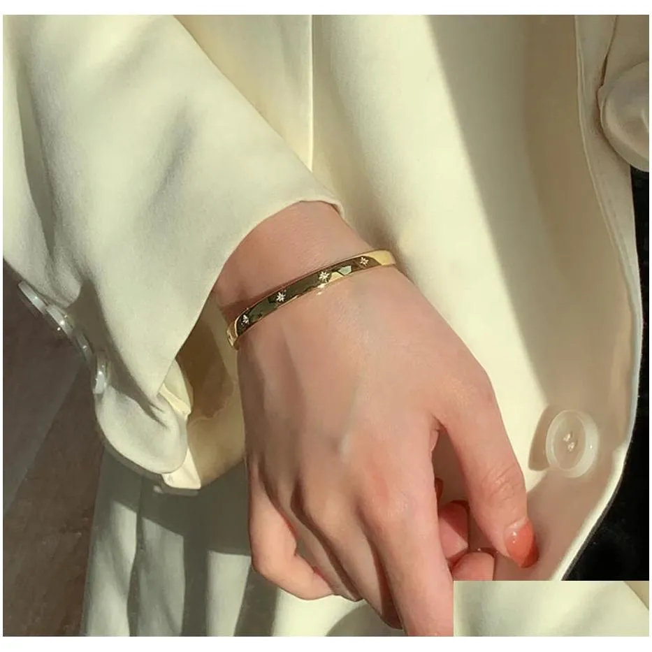 korean 925 silver smooth surface bracelet woman simple fashion ins style elegant bracelets creative party accessories