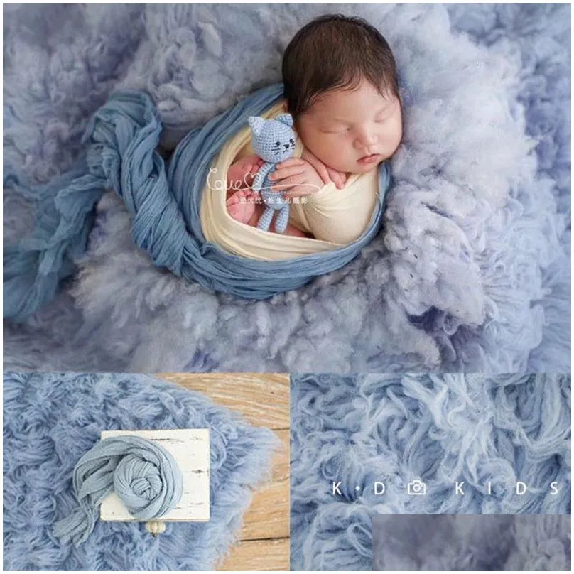 Keepsakes born Pography Props Big Size Flokati 150x120cm HandKnitted Pure Greek Wool Blanket Baby Po Boy Girl Background Mat 230701