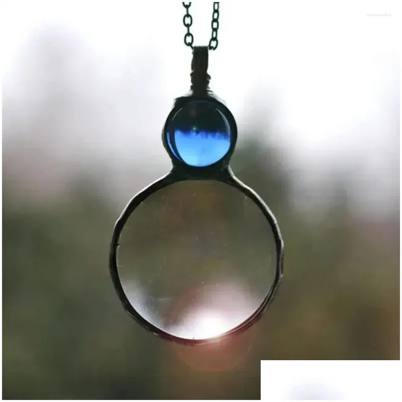 Pendant Necklaces Magnifying Glass Necklace Vintage Magnifier Lens For Book Spaper Reading Needlework Jewelry Gift