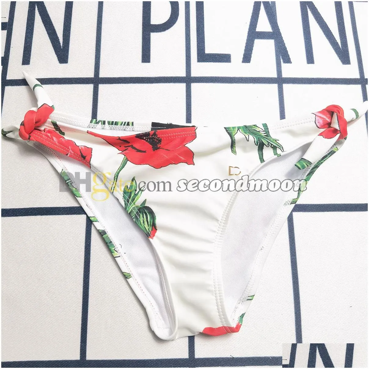 Floral Print Bikini Set Women Designer Swimwear with Padded Sexy Split Bathing Suit