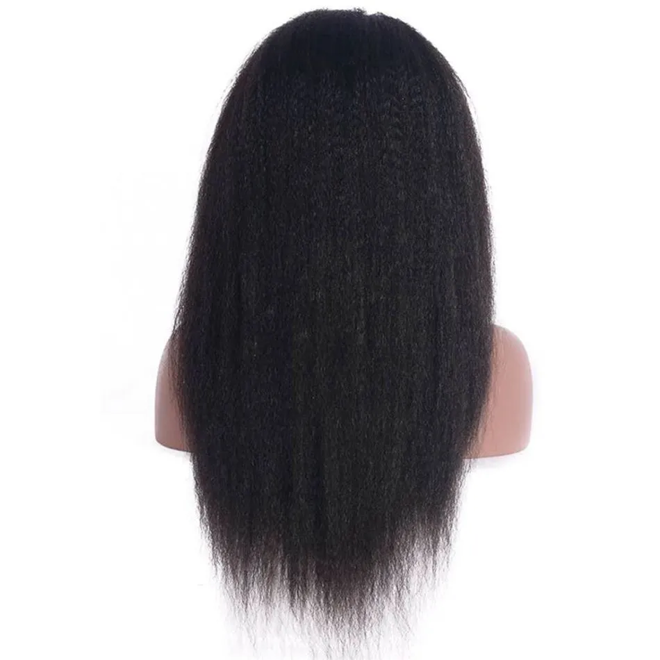Wigs Kinky Straight Peruvian Lace Front Human Hair Wigs for Women Course Yaki Wig With Baby Hair