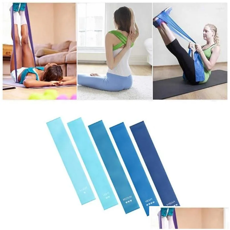 Resistance Bands 5Pcs Set Portable Gym Exercise Strength Pilates Pl Rope Fitness Equipment Drop Delivery Sports Outdoors Supplies Equ Dhgl2