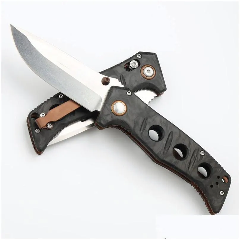 High Quality CK 273-3 High Quaity Folding Knife MAGNACUT Stone wash Drop Point Blade Carbon Fiber with Steel Sheet Handle Outdoor Camping EDC Pocket