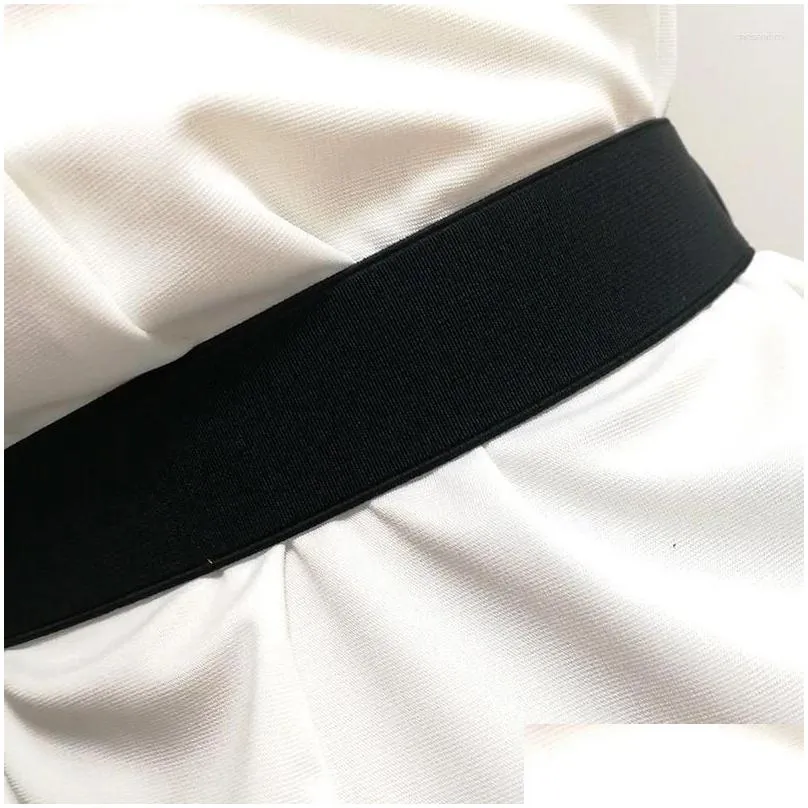 Belts Elastic Waistband Flower Metal Chain Stretchable Trend Belt Women Dress Accessories Designer Luxury