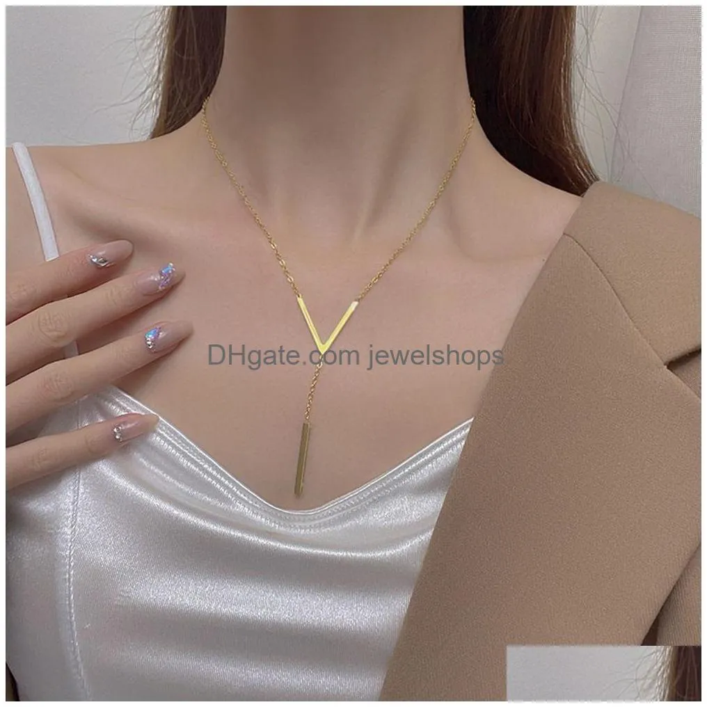 designer long sexy clavicle necklace ladies and girls gold chain necklace party jewelry