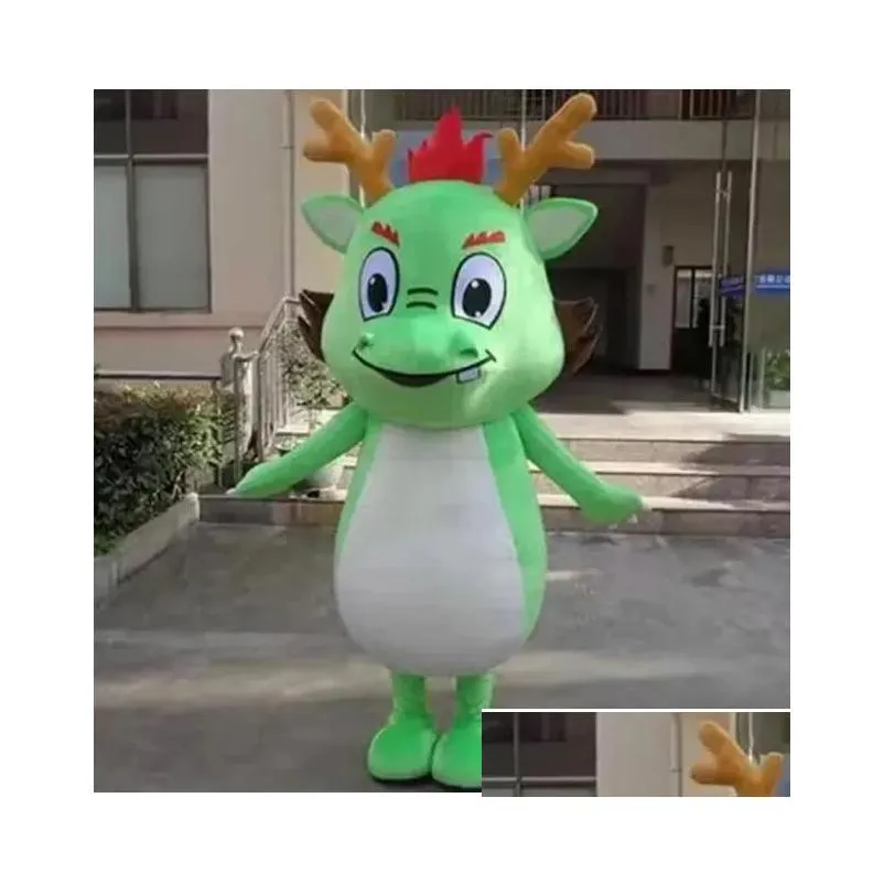 2024 Halloween Cartoon Dragon Mascot Costume Cute Baby Dragon Adult Walking Party Performance Costume Christmas Dressing Props