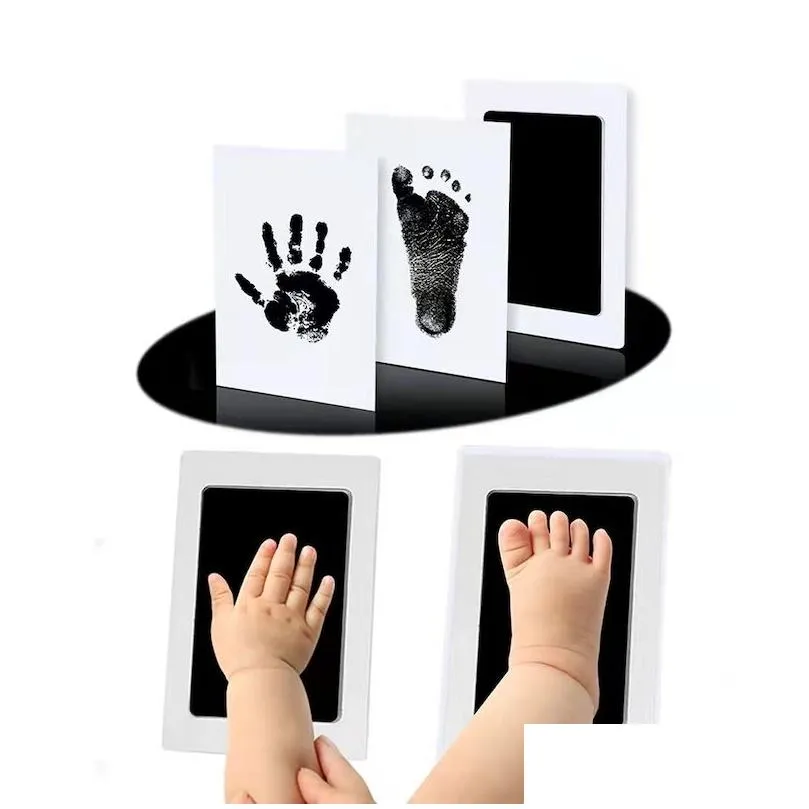 Newborn Baby DIY Hand And Footprint Kit Ink Pads Photo Frame Handprint Toddlers Souvenir Accessories Safe Clean Baby Shower Gift