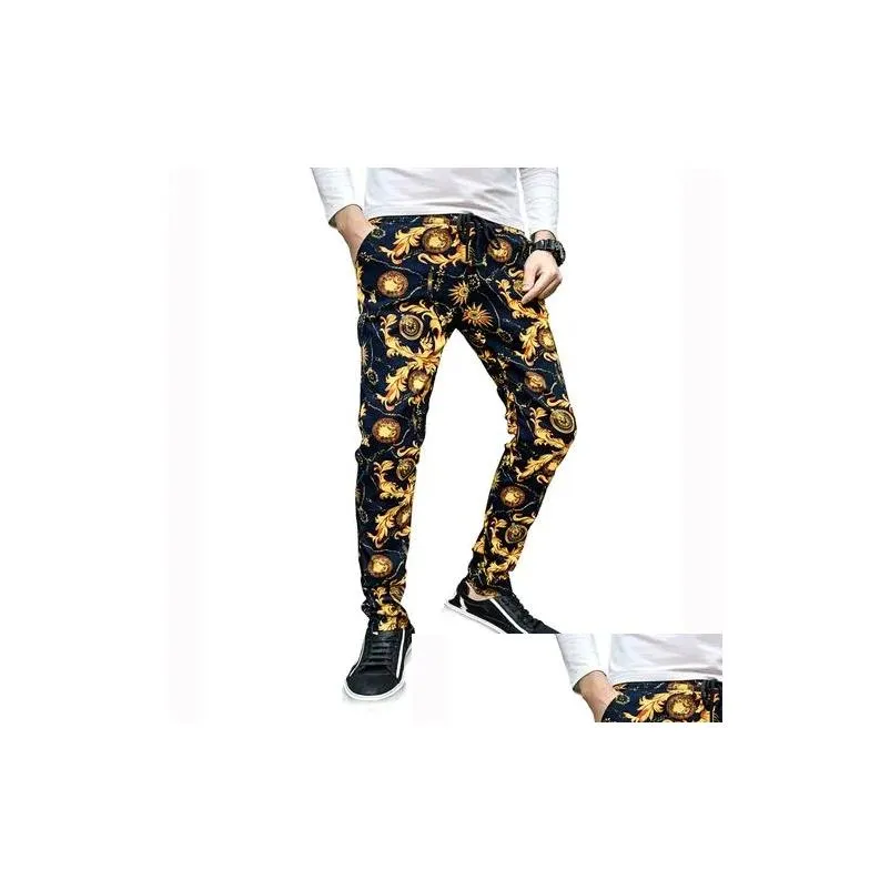 Men`S Pants Fashion Summer Spring Autumn Men Floral Print Joggers Male Casual Pant Sweatpants Stretch Trouser Mens Drop Delivery Appa Dhrel