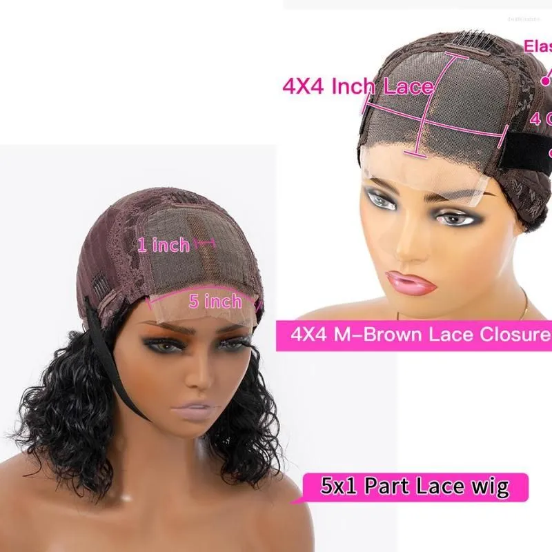 Wigs Body Wave Lace Human Hair Wigs For Brazilian Black Women Highlight Ombre Short Bob 4x4 Closure Glueless Wig