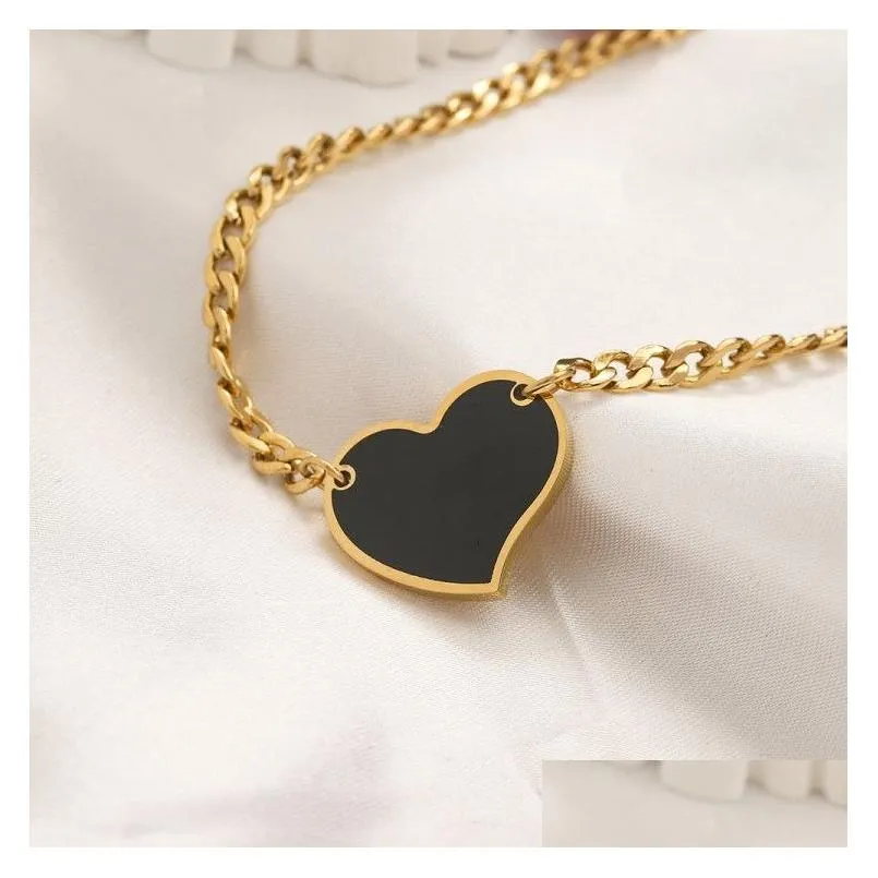 fashion jewelry love necklace designer necklaces womens gold chain heart tennis clovers pendant men crystal cuban link chains hip hop women pearl schmuck