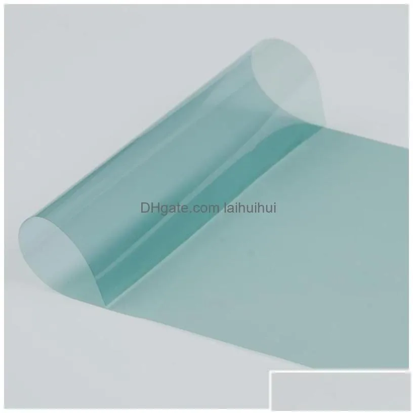Car Sunshade Vlt70% Light Blue Window Foils Windshield Sticker Film 4Mil Thickness Nano Ceramic Tint Solar Protection 0.5X6M Drop De