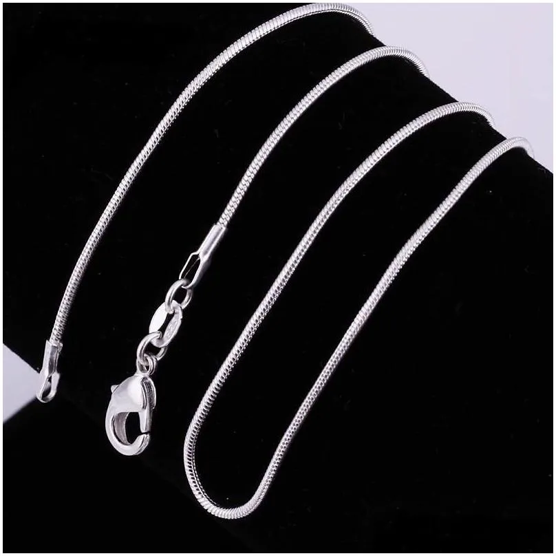 8 sizes snake fine 925 sterling silver italy necklace chains with lobster clasps link for charms pendant wedding party trendy jewelry