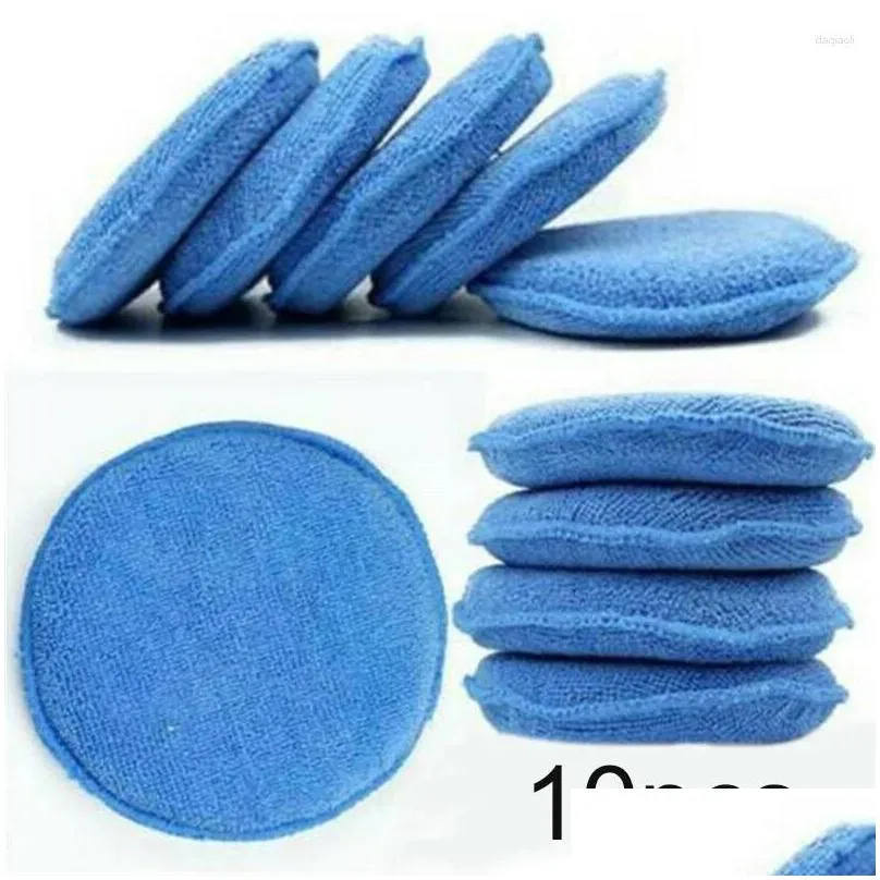 Car Wash Solutions Durable Polishing Pad Wax Foam Sponge Replacement Cleaning Kits Equipment Microfiber 10pcs Supplies