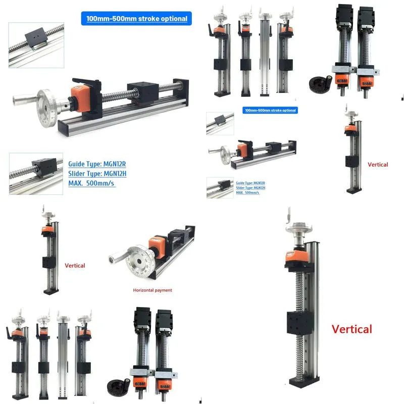 Accessories Miniature CNC Manual Ball Screw Sliding Table 100500mm Effective Travel Linear Guide Table Module SFU1605 with Counter