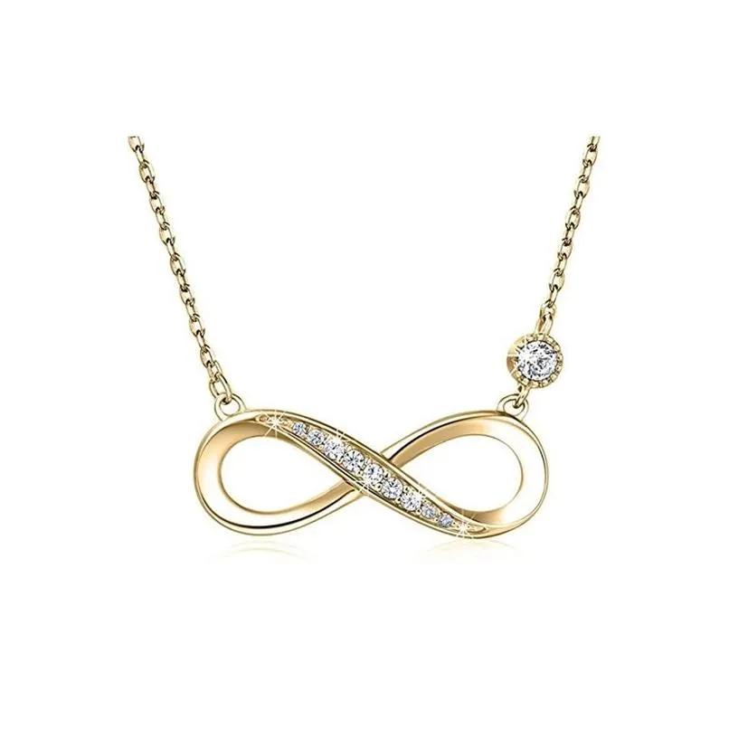 trendy fashion infinity pendant necklace for women 925 sterling silver