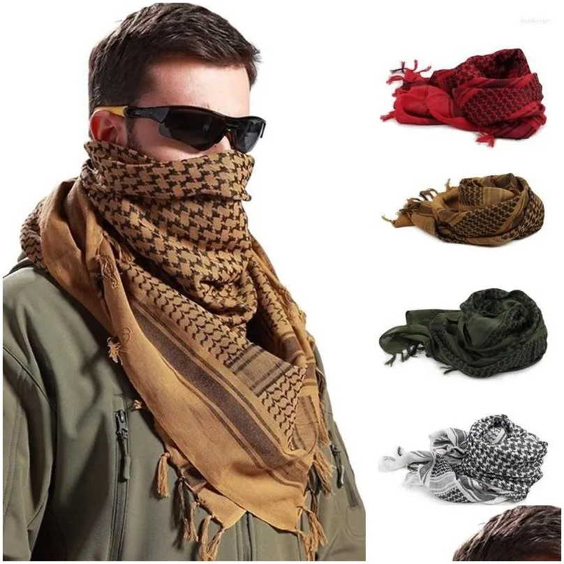 Ethnic Clothing Cam Hiking Neck Muslim Er Travel Face Veil Tassel Ends Head Scarf Outdoor Shawl Wrap Men Women Cycling Drop Delivery Dhutm