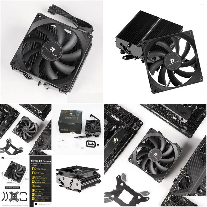 Coolings Computer Coolings Thermalright AXP90X53 FULL BLACK Push ITX Radiator Supports Dual Platforms