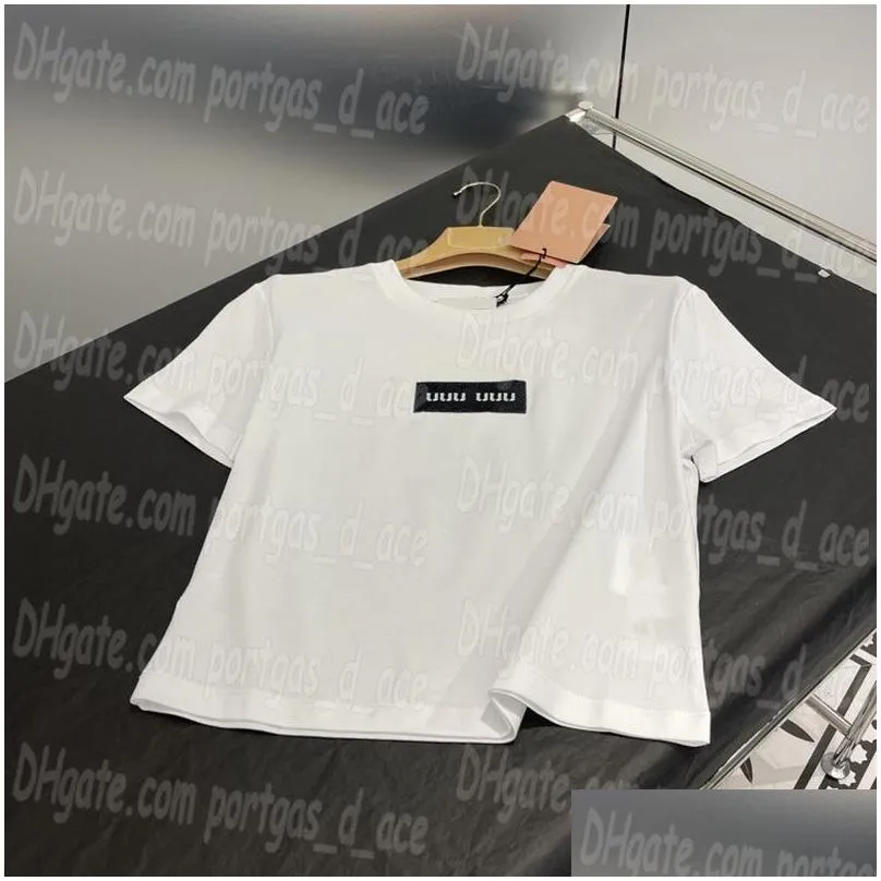 Letter Women T Shirt White Casual Tees Tops Summer Daily Short Sleeve Sporty Shirts