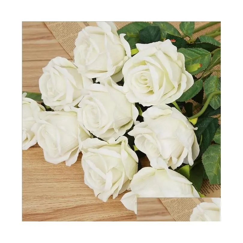 Silk rose Artificial Flowers Real like Rose Flowers Home decorations for Wedding Party Birthday room 8colors for choose HR009