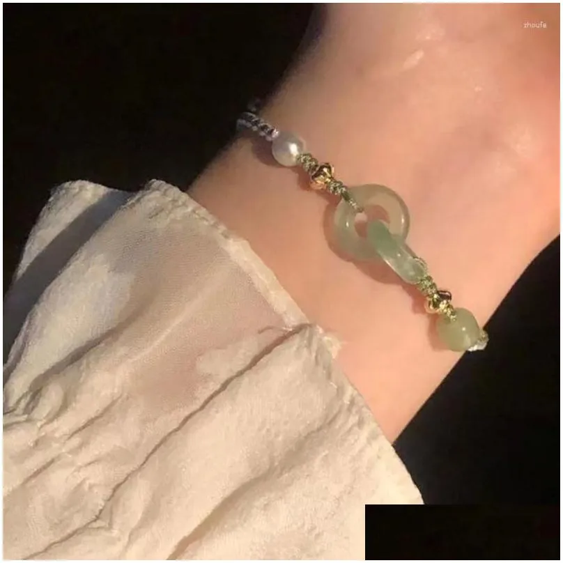 Charm Bracelets Adjustable Double Ring Handmade Braided Rope Jewelry Fashion Wristband For Women Girls