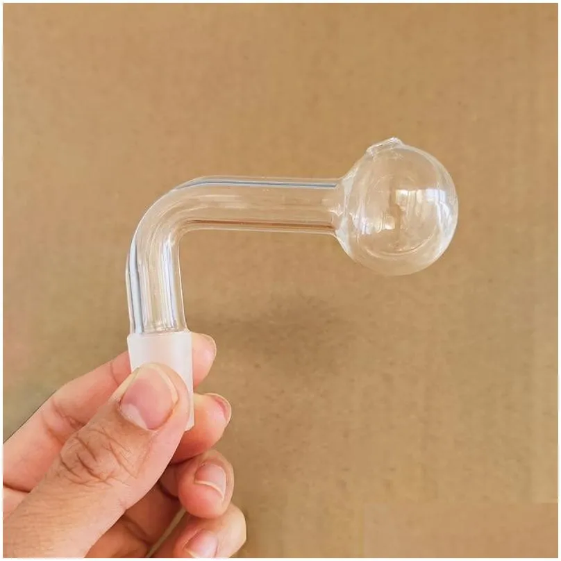 14mm Male joint 3cm big Ball glass bowls Pyrex Glass Oil Burner Pipe Transparent Clear Tobacco Bent Bowl Hookah Adapter Thick Bong Pipes Smoking Shisha