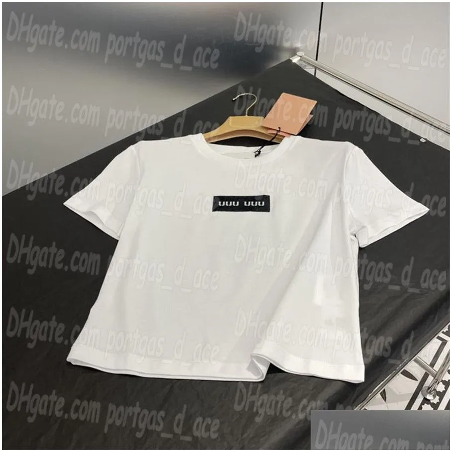 Letter Women T Shirt White Casual Tees Tops Summer Daily Short Sleeve Sporty Shirts