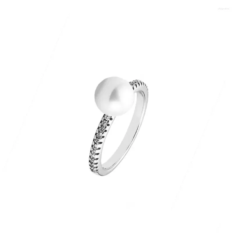 Cluster Rings Treated Freshwater Cultured Pearl & Pave 925 Sterling-Silver-Jewelry
