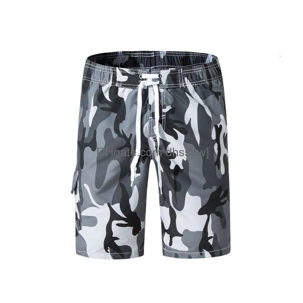  camouflage beach pants casual cropped shorts mens loose fit large size